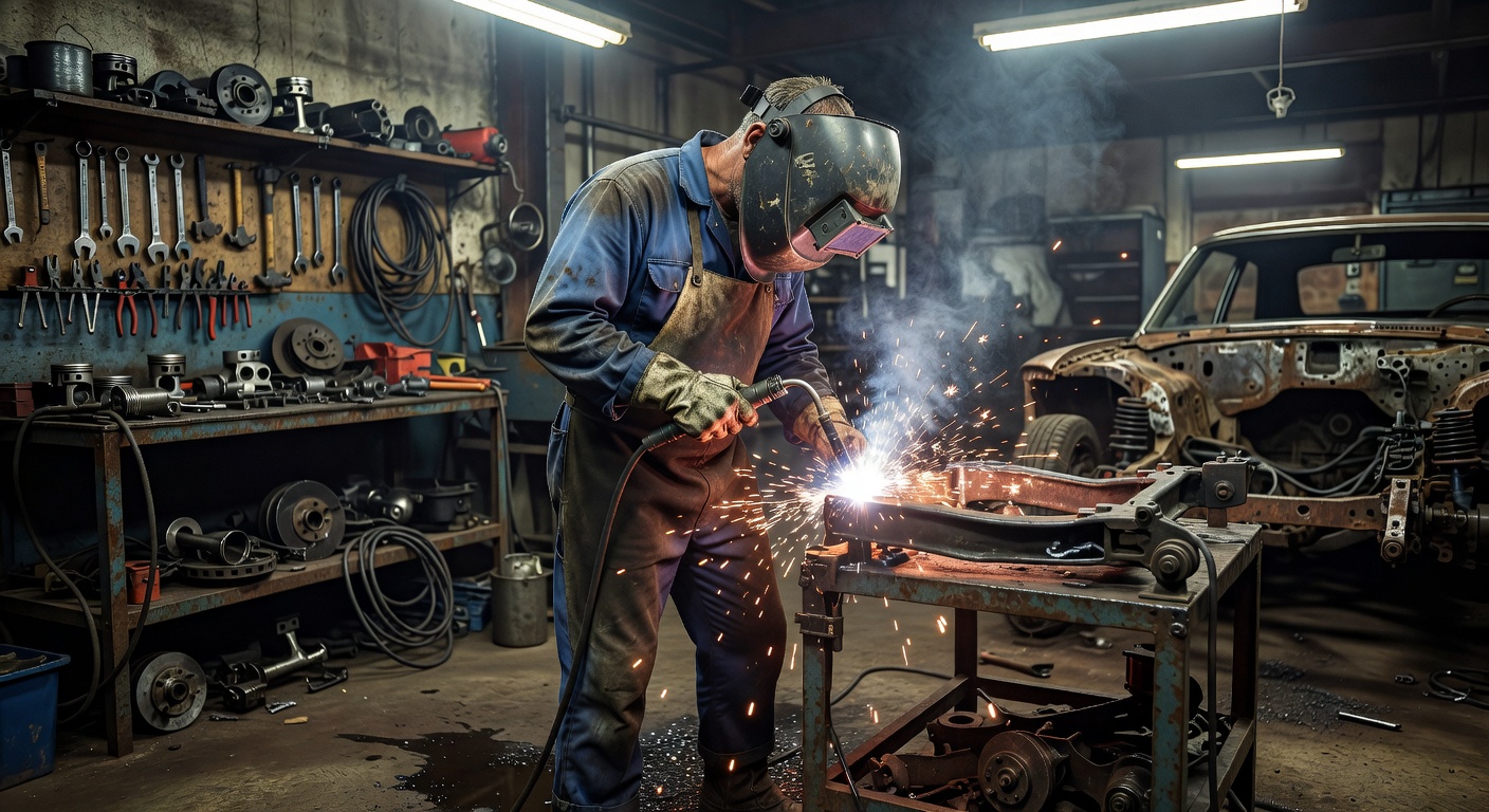 自動車部品の溶接作業